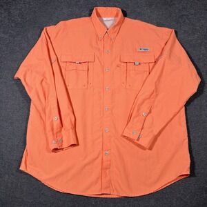 Columbia PFG Long Sleeve Button Vented Shirt Mens Large L Fishing Outdoor Hiking
